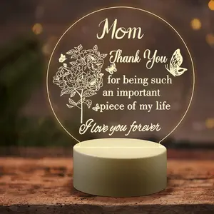 Heart-Shaped Night Light Double Sided Illuminated Gift for Mom, Perfect Birthday & Mother's Day Present, Romantic Room Decoration for Her, Led Light