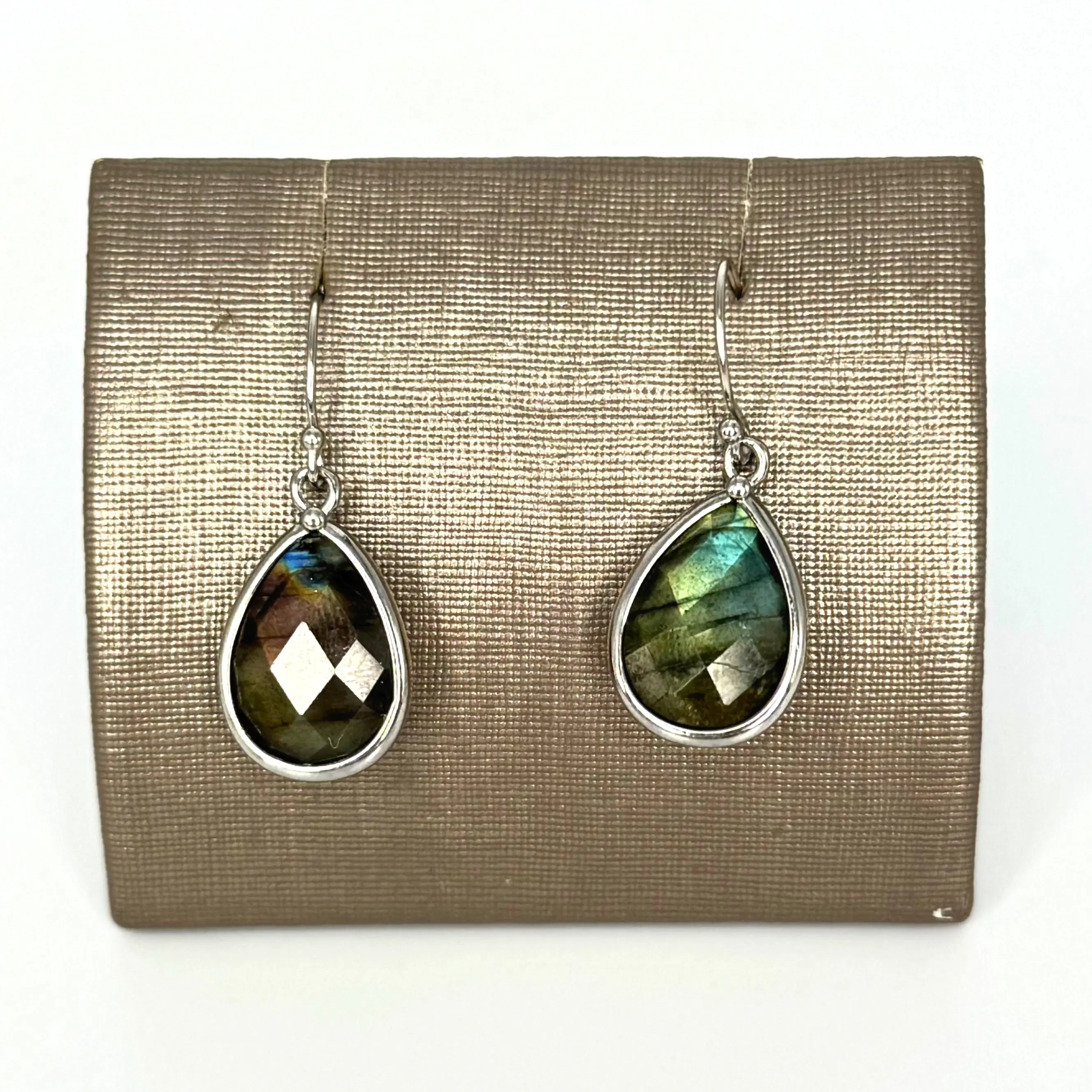 Faceted Teardrop Earrings (.925 Sterling)