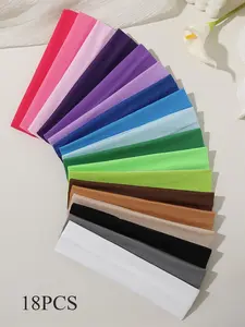 Women's Multi-Color Sports Training Headbands, Elastic Sweat-Absorbing Hair Bands, Yoga Running Exercise Fashion Accessories, Sweat-Wicking Headband for All Seasons, Elastic Sweatband Headband