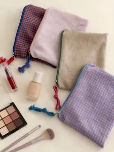 Fashion Simple Mesh Women Cosmetic Handbag Pouch Large Capacity Travel Organizer Makeup Bag Mini Lipsticks Make Up Storage Bag Brush Pouch
