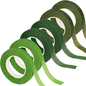 6 Rolls Green Floral Tape 1/2" by 180 Yard for Bouquet Stem Wrap Flower Arranging Craft Projects Corsages Wedding Bouquet
