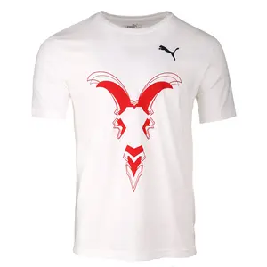 PUMA Mens Chivas Men Graphic Crew Neck Short Sleeve Casual Tops Casual - White