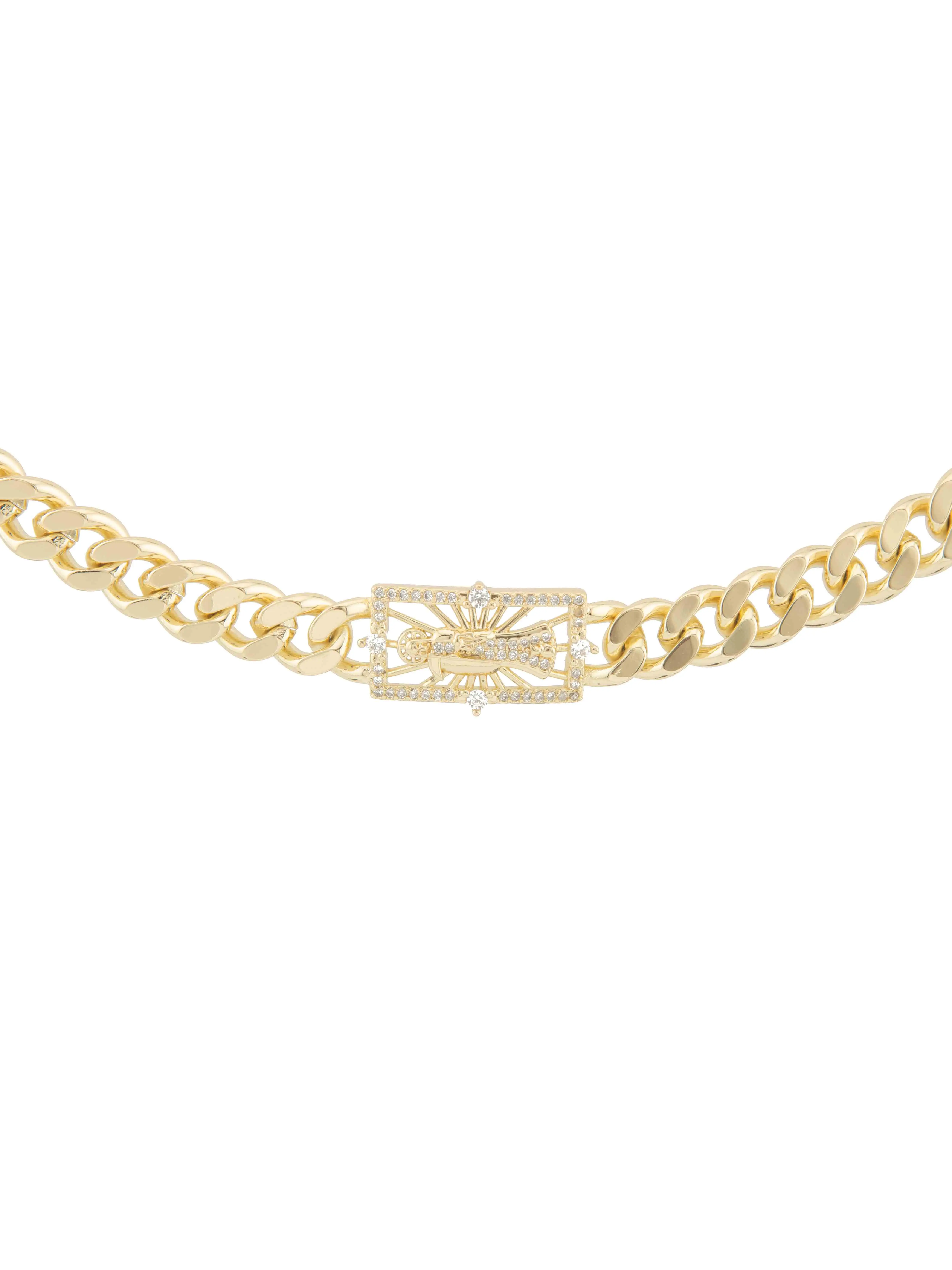 Magnificent 8-inch Santa Muerte Bracelet in Gold-Plated Elegant Design for Fashion Lovers & Thoughtful Gifts