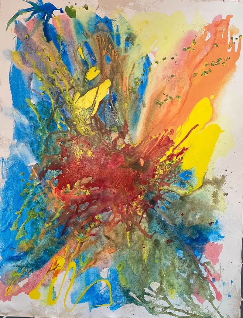 Earth, Water, Fire, Wind, and Voids, Wall Art Abstract Acrylic  Painting