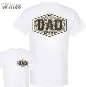 Dad Est 2026 T-Shirt - Small Front Chest Dad Badge, Large Camo Dad Est 2026 Back Print, Proud New Father Lifestyle, Daily Casual Outdoor Wear, Gift For New Dad 2026