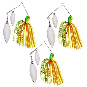 Reaction Tackle Lead Double Willow Blade Spinnerbait Jigs (3-Pack)