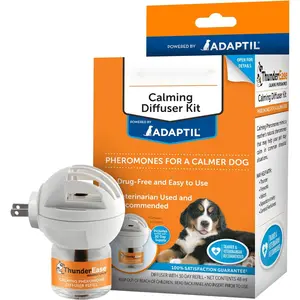 ThunderEase Dog Calming Pheromone Diffuser Kit |   Powered by ADAPTIL |   Vet Recommended to Relieve Separation Anxiety, Stress Barking & Chewing, and Fear of Fireworks & Thunderstorms (30 Day Supply)