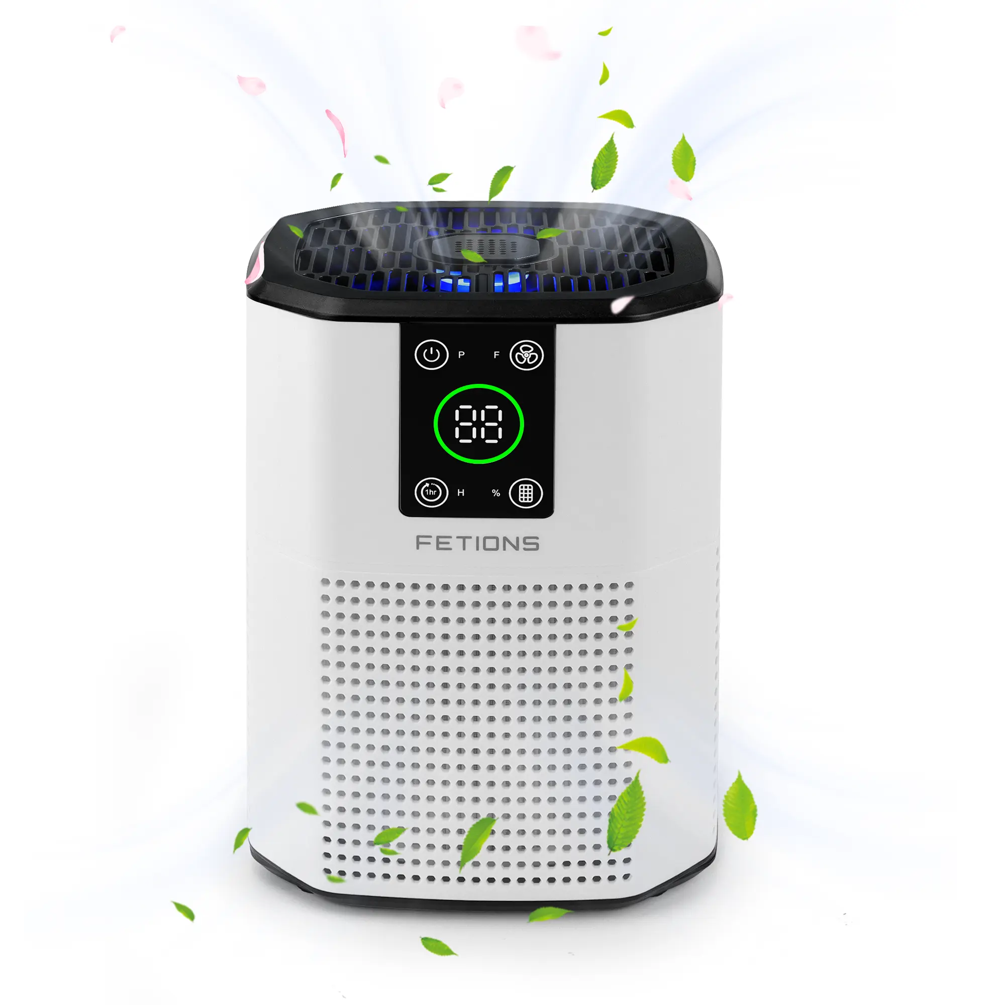 Fetions Premium Air Purifier with Aromatherapy – Advanced 3-Stage Filtration, Ambient Light Enhancement, Effectively Eliminates Allergens Like Pet Hair, Dust, Pollen, and Smoke