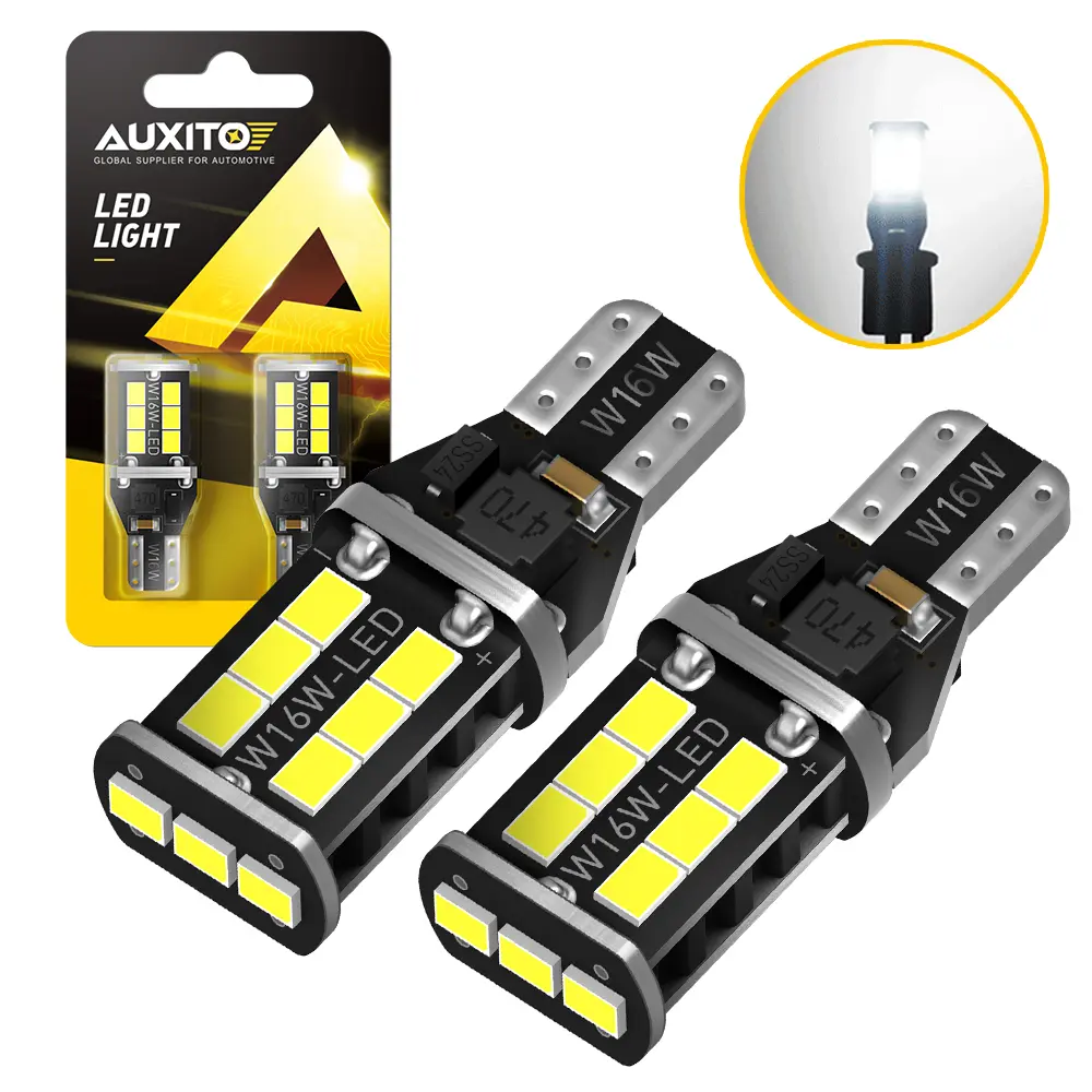 T15 LED Bulbs Reverse Backup Light White W16W 921 912 916 922 6000K 2pcs EOD 15E