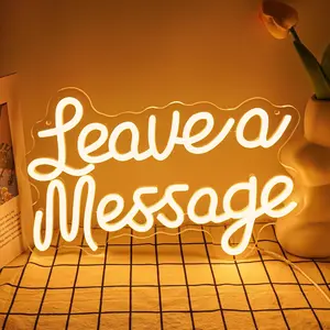 "Leave a Message" Neon Sign - USB-Powered LED Hanging Light with Silicon Strip, Ambient Decoration Lamp, Indoor Decorative Light, Modern Mood Lighting, Wedding Party Wall Decor