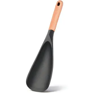 2026 Conquer Kitchen Tasks with Ease Using This Multi-Function Silicone Cooking Spoon – Features a Flexible, Non-Scratch Head and a Comfortable Wooden Handle, Perfect for Stirring, Serving, and Mixing Without Damaging Your Nonstick Pots and Pans