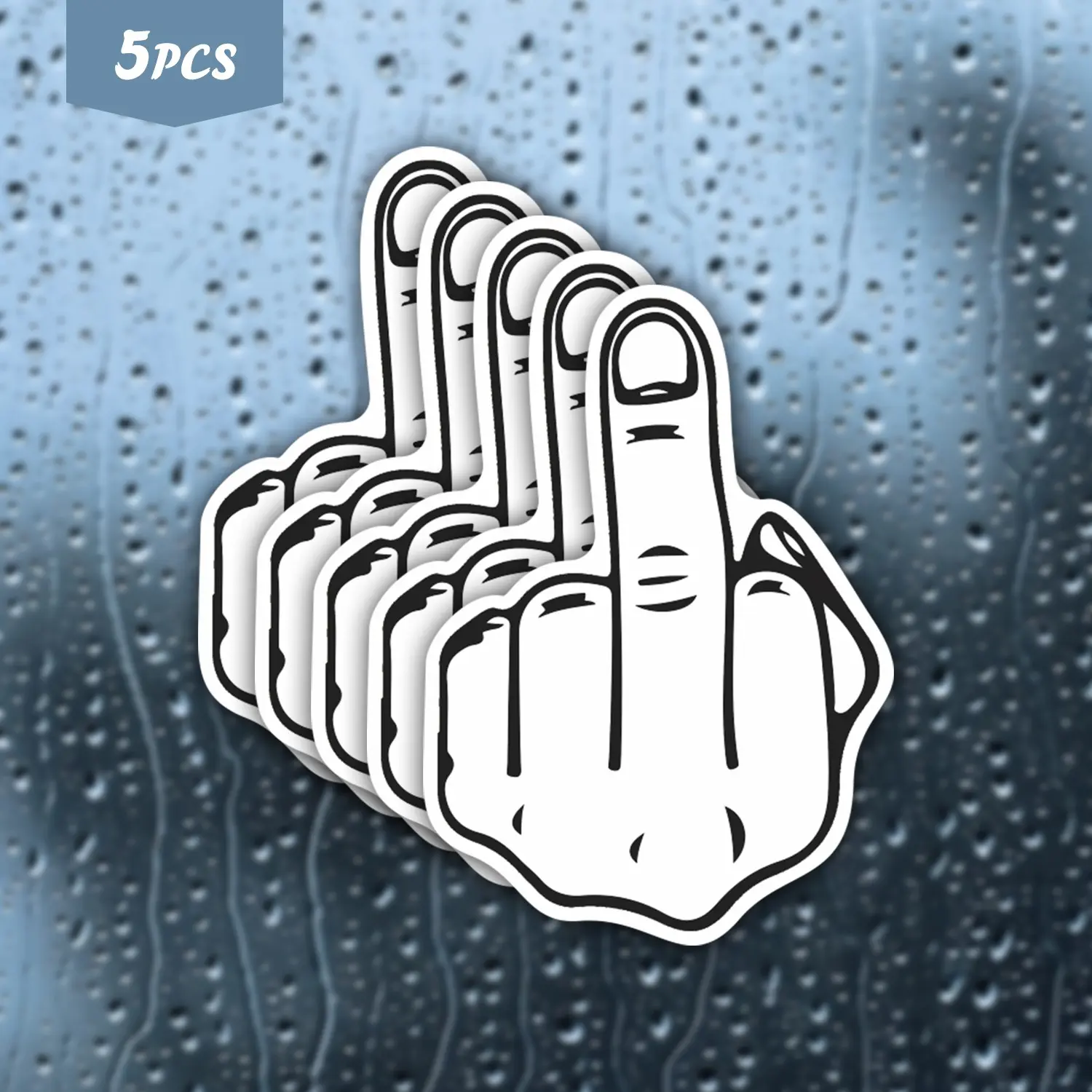 5Pcs Minimalist Middle Finger Waterproof Vinyl Sticker, Self-Adhesive Decal, Suitable For Water Bottles, Laptops, Cars, Tablets, Ideal For Gen Z, Minimalist Streetwear Fans And Unapologetic Attitude Lovers
