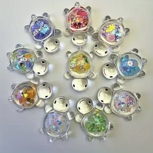 Glow in the Dark Sea Turtle Ornament with Colorful Sequins Figurine for Indoor Outdoor Party Festival Anime Home Decoration Party Supplies