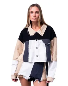 DENIM PATCHWORK JACKET.