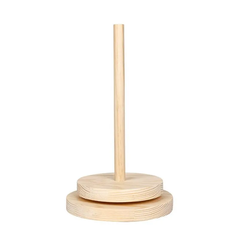Wooden Yarn Spool Rotating Knitting Tool Rack, Round Column Rotation Stand, Storage Organizer, Handcrafted Wooden Craft Supplies, Wooden Yarn Holder, Handmade Crafts, Handicraft