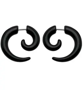 Black Fake Ear Spirals