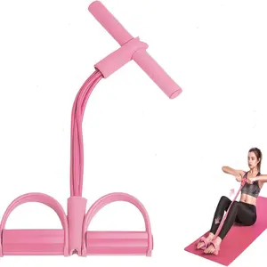 6-Tube Multifunction Pedal Resistance Bands Manual Tension Pedal Elastic Band for Sit-ups Arm Weight Training Aids Multi-Functional Yoga Workout Accessories Secure Fit Adjustable Straps