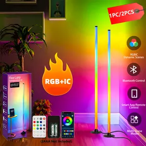 1PC/2PCS Smart RGB LED Floor Lamp, floor lights for living room, 16 Million Colors, 68+Dynamic Scenes, Music Sync, USB-Powered, Bedroom, Gaming Room & Book Reading Light, Halloween Christmas Decoration, Holiday gifts