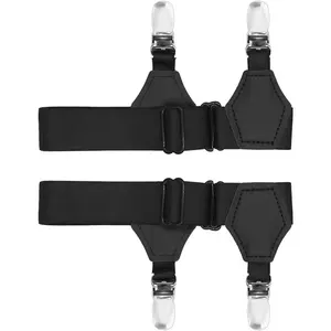 Men's 2PCS Adjustable Sock Garters Sock Suspenders Holders Metal Non-Slip Clips