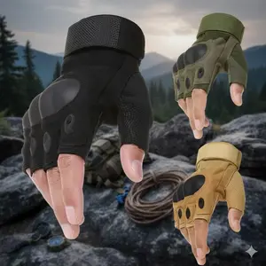 Tactical Gloves Half Finger for Shooting Hiking Camping Cycling, Durable Anti-Slip Protective Gear. Breathable Quick-Dry Outdoor Motorcycle Riding, Rock Climbing Fishing Trekking Accessories. Unisex All-Season Multipurpose Sports Gloves.