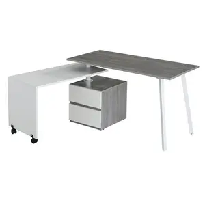 Techni Mobili  Rotating Multi-Positional Modern Desk, Gray - 30 x 58 x 48.25 in.