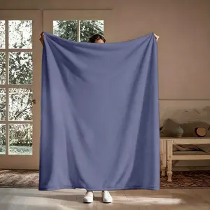 Dusty Blue Solid Flannel Throw Blanket - Plain, Multi-Size, Super Soft with Breathable Softness, Lightweight All-Season Home Decor for Couch, Bedroom, Ideal Gift