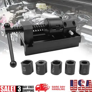 AN4 to AN12 Fuel Line Fittings Installation Tool – Fuel Hose Repair Tool Kit for AN Hose Assembly, Push‑Lock & PTFE Hose, Compatible with AN4 AN6 AN8 AN10 AN12 – Essential for Fuel System, Oil Cooler, Turbo, Racing, Automotive