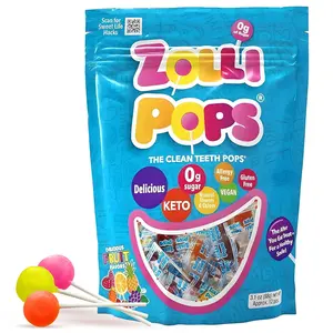 Clean Teeth Lollipops - AntiCavity Sugar Free Candy for a Healthy Smile Great for Kids, Diabetics and Keto Diet. Natural Fruit Variety, 3.1 Ounce