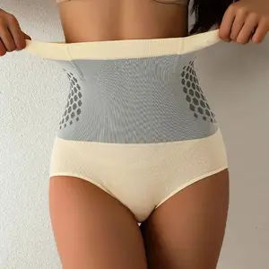 Women's High-Waist Seamless Shaping Panties, Spandex-Nylon-Cotton Thermal Fabric, Abdomen & Hip Support, Smooth Stretch Fit, Sexy Design for Daily & Winter Wear,summervibes