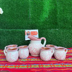 Engove Milk Jug Relieve color Rosa Set. (Cielito Lindo).
