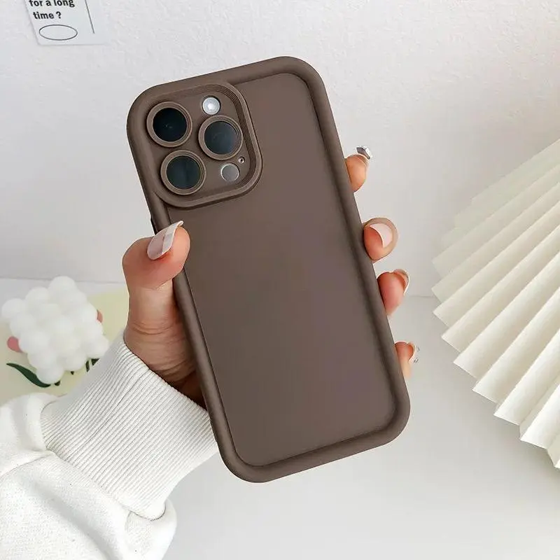 Solid Color Smartphone Protection Casing, Anti-Drop Shockproof Mobile Phone Accessory for iPhone 11 12 13 14 15 16 Pro Max, Samsung S24 FE, Accessories