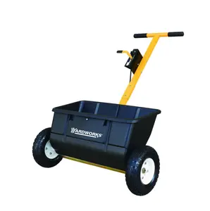 Heavy Duty 75 lb Seed Fertilizer All Season Drop Spreader Push Broadcasting