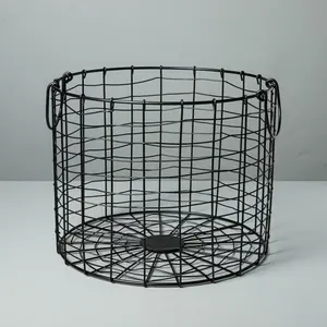 Large Round Wire Storage Basket with Handles Black - Hearth & Hand with Magnolia