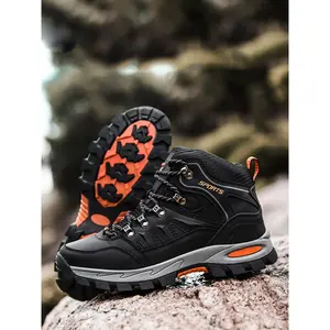 Women’s fashionable colorblock patchwork boots, casual outdoor hiking boots, lightweight hiking boots, waterproof mountaineering boots, outdoor hiking shoes