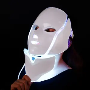 foreverlily LED Facial Mask 7-Colors Light Phototherapy Machine With Neck light mode Plastic tiktokshopblackfriday Face Lifting Device