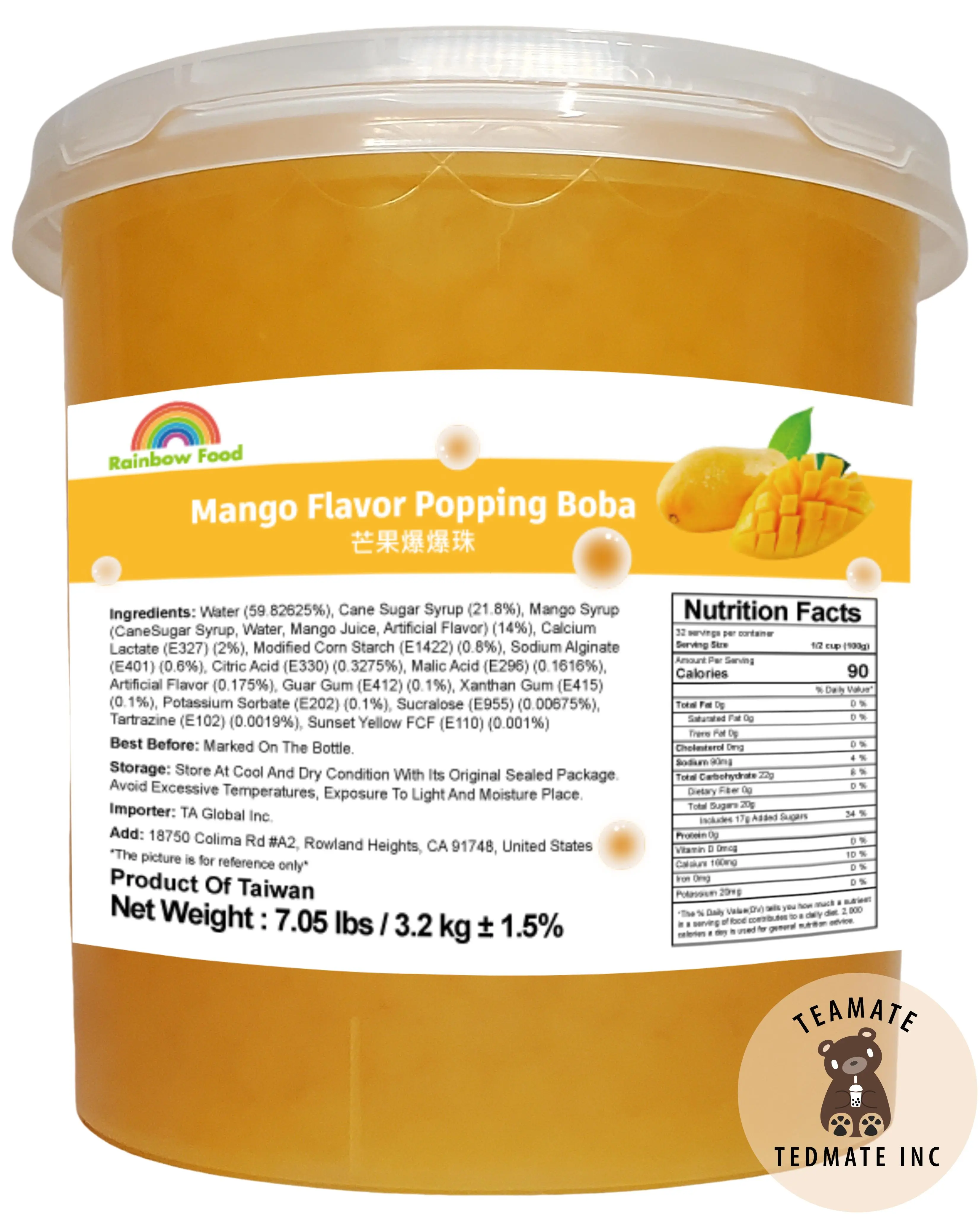 Popping Boba Topping for Beverage Drink 7.05 lbs / 3.2 kg Home Fruit