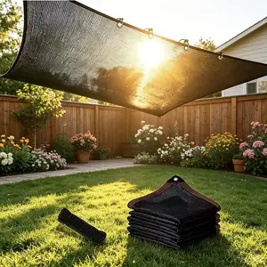 90% Shade Cloth, UV-Resistant 10x13 ft Black Grommeted Sunshade Net with Reinforced Grommets, Heavy-Duty Durable Outdoor Cover, Garden Accessories for Gardens, Patios, Backyard Garden Accessories, Outdoor Yard Accessories