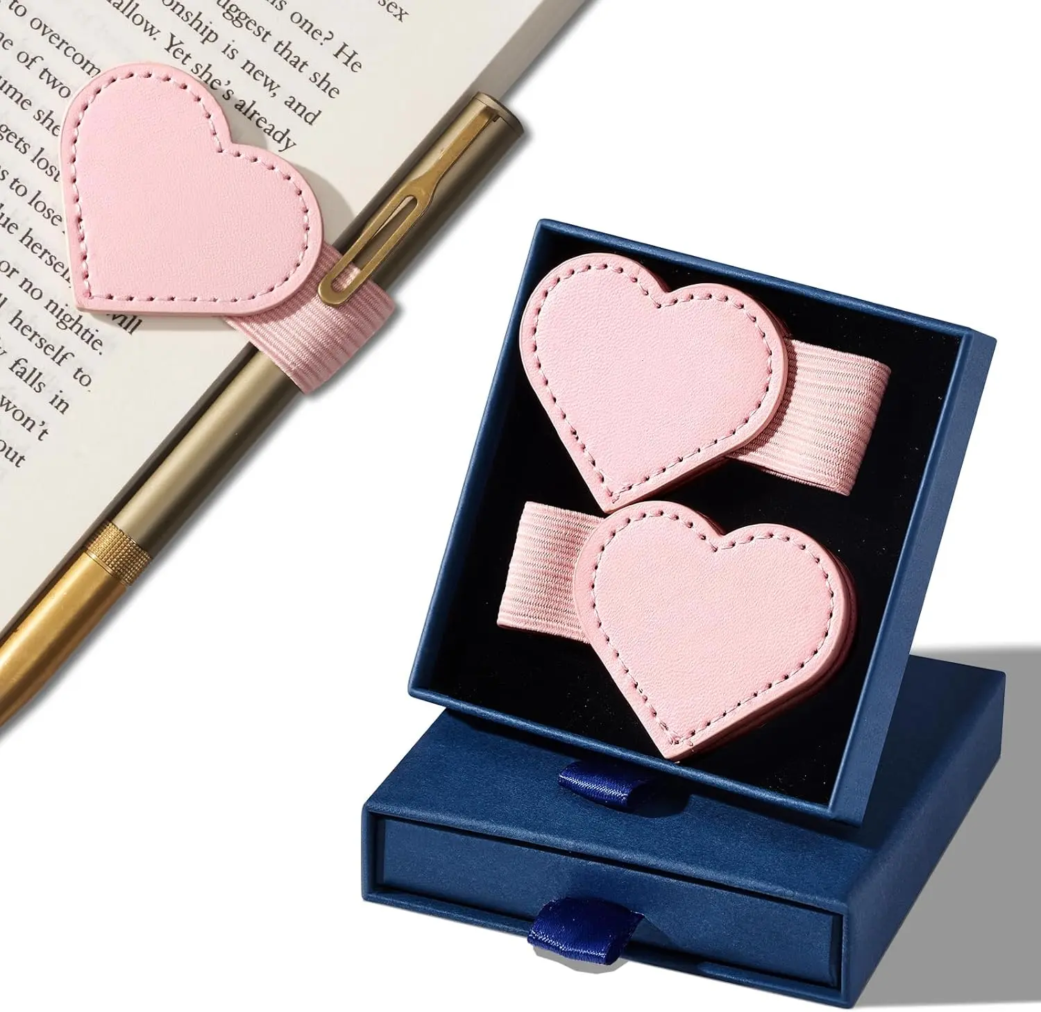 Personalized Leather Magnetic Bookmark,Leather Magnetic Bookmarks for Women, Magnetic PU Bookmarks Clip Book Accessories
