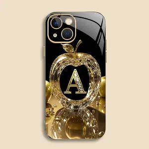 Suitable for [iPhone 13] New high-end gold letter electroplated gold edge mobile phone case new business simple explosion-proof mobile phone case affordable anti-fall anti-fingerprint 995