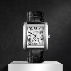 Classic Square Roman Numerals Silver Analog Quartz Wristwatch, Stainless Steel Strap, Date Display, Water Resistant, Casual Men's Watch, Men's Accessories, Accessories for Women, Dual-Gender Quartz Watches