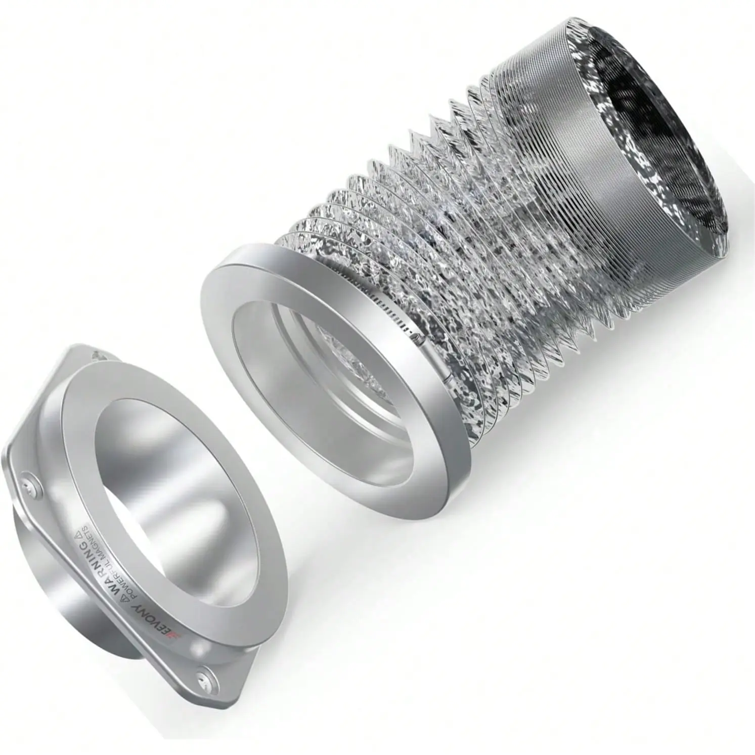 Acoplamiento magnético de ventilación de secadora DV180 Kit de conector de ventilación para secadora de sellado hermético fácil de limpiar, conector rápido que incluye un conducto de 4" de 2.6