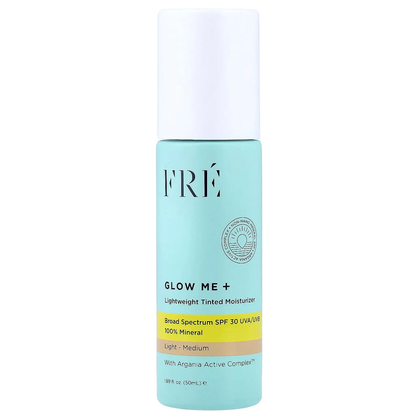 Fre Glow Me+, Lightweight Tinted Moisturizer, SPF 30, Light-Medium, 1.69 fl oz (50 ml)