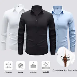 3-Pack Men's Stain Sheild Business Casual Dress Shirts - Slim Fit Long Sleeve Button Down Shirt