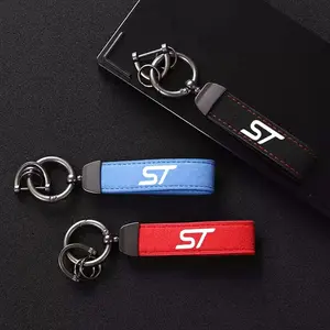 Car Suede Stylish Heavy Duty Keychain Sports Car Key Ring, Custom Gift with St Logo, Compatible with Ford Focus Mondeo Fiesta Kuga Mk2 Mk3 Accessories