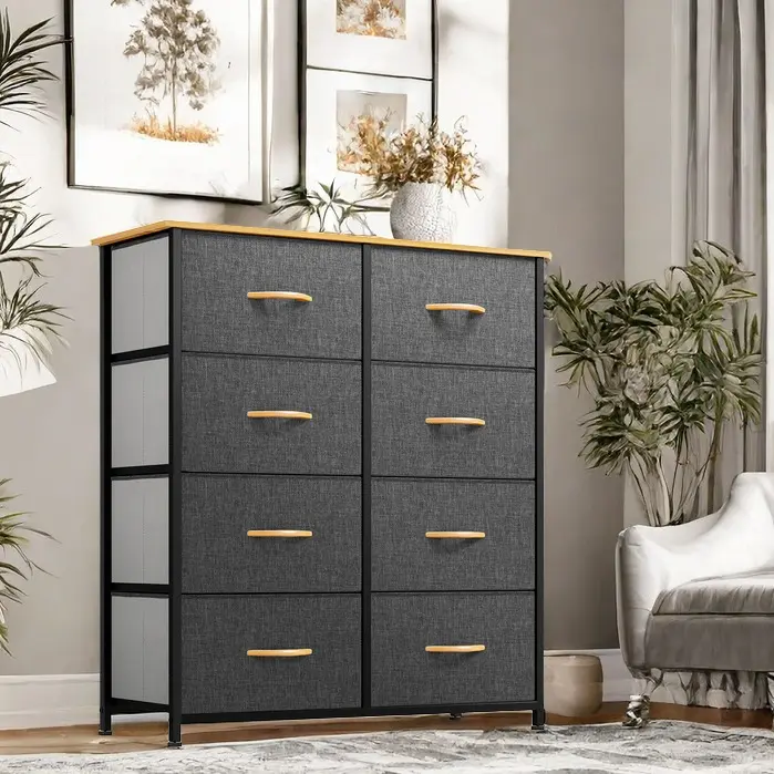 YITAHOME 8 Drawer Dresser for Bedroom, Fabric Dressers & Chests of Drawers, Black Dresser for Storage ,Organizer Unit Storage Tower for Bedroom, Living Room, Hallway & Closets, Girls, Bedroom Furniture, Storage Bin Cabinet