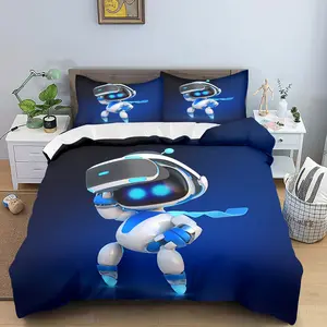 ASTRO BOT bedding set including 1 duvet cover and 1/2 pillowcases (no filling), Christmas print, decorative for bedroom, living room, guest room, hotel.