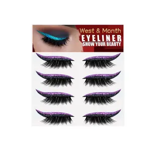 West Month False Eyelashes, High Quality Self-Adhesive Glitter Lash Stickers, No Glue Needed, Perfect for Party and Stage Makeup