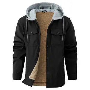 Zaitun Men's Hooded Jacket with Pockets - Sherpa Lined for Ultimate Warmth, Perfect for Cold Days! jackets  for  men