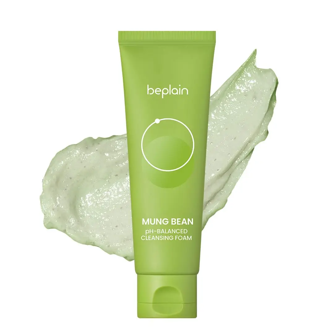 [Beplain] Mung Bean pH-Balanced Cleansing Foam 160ml for Sensitive Skin, Fragrance-Free, Non-Comedogenic Tested, Deep Pore Facial Cleanser,Korean Skincare