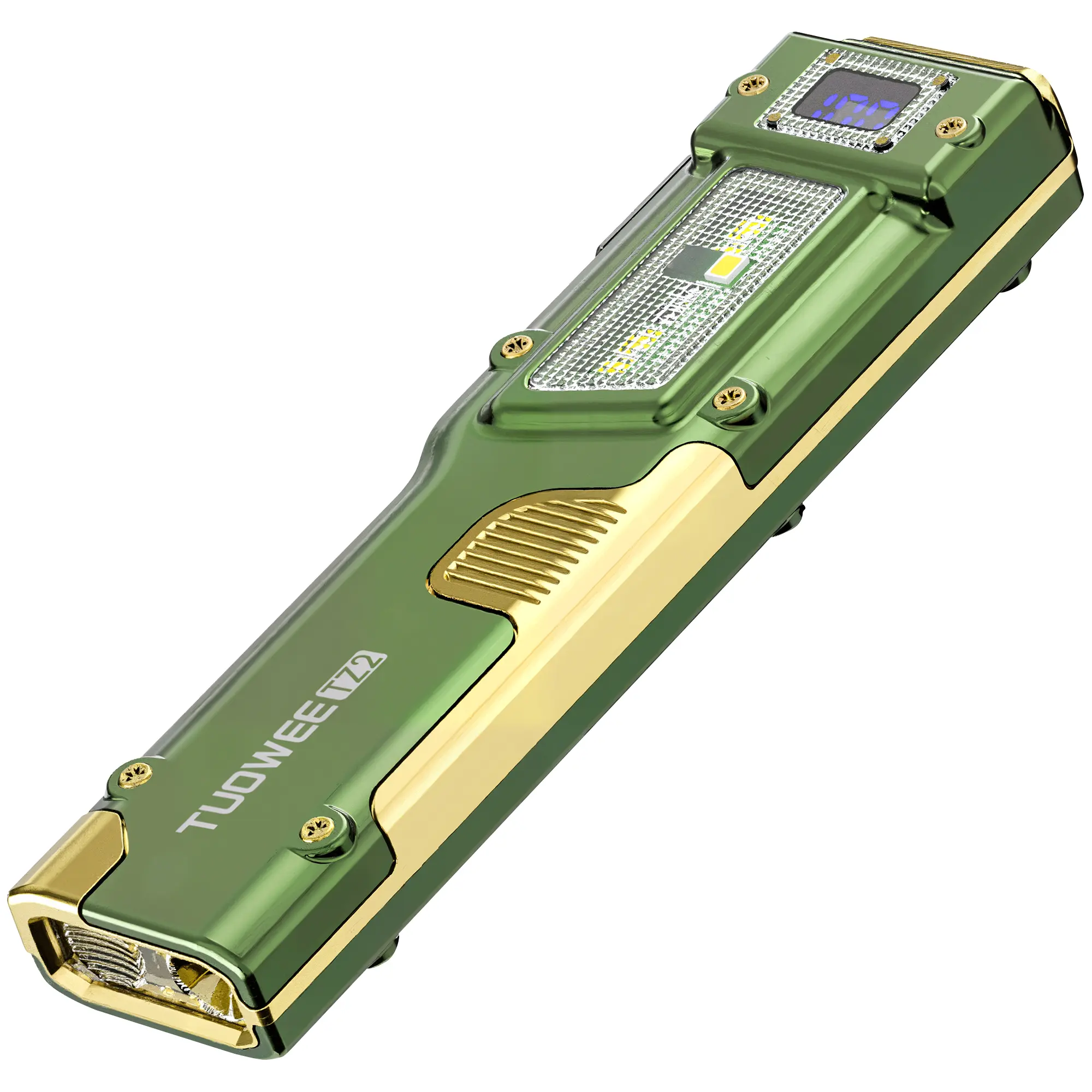 TZ2 Flat EDC Tactical Flashlight, 1200 Lumen Worklight, 2000mAh Rechargeable with Red, UV & White Side Illumination, Battery Indicator, Cool Gifts for Guys, Gifts For Him